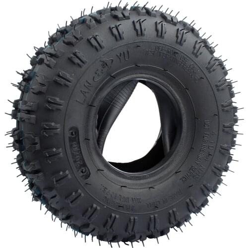 4.10-4 Tires with Inner Tube For Garden Rototiller Snow Blower Mowers Hand Truck Wheelbarrow Go kart Kid ATV Generators Yard Tra