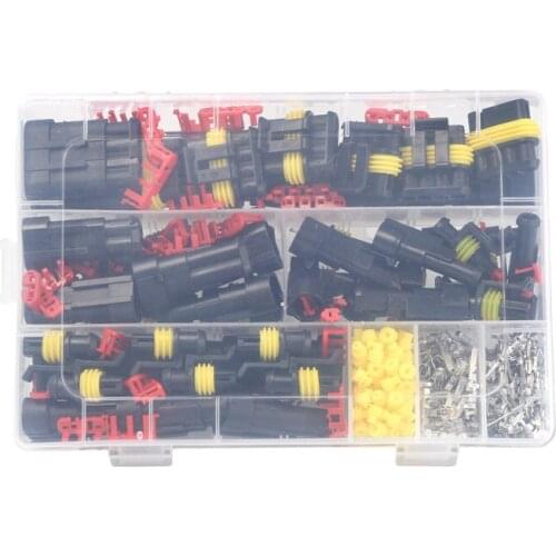 408pcs Waterproof Connectors 1/2/3/4 Pin Car Electrical Wire Connector Plug Sets