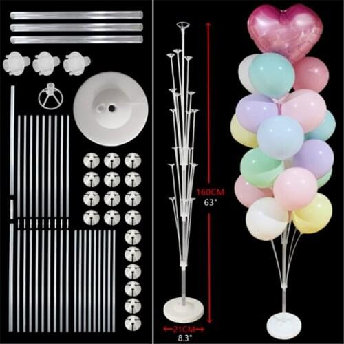 7/11/13/19 Party Decorations Tubes Balloon Stand Holder Column Confetti Balloons Happy Birthday Ballon Kids Baby Shower Wedding