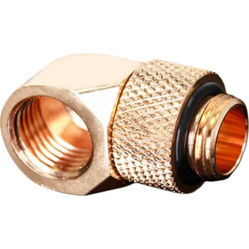 PC Water Cooling Tube Adapter 90 Degree Rotary Adapter Silver Rotary Water Tube Connector Adapter