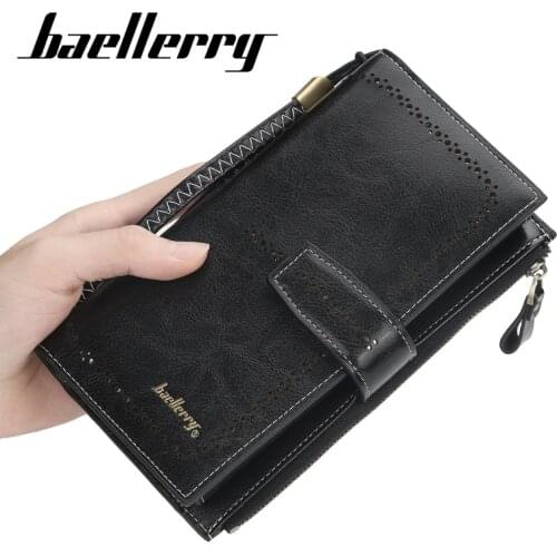 Baellerry Top Quality Women Wallets Hollow Clutch Leather Wallet Long Card Holder Purse Zipper Wallet for Women