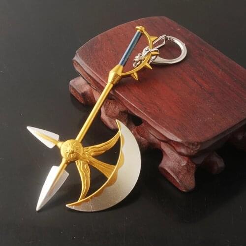 The Seven Deadly Sins Keychain Escanor Rhitta Axe Metal Key Holder Nanatsu no Taizai Car Keyring For Men Cosplay Anime Jewelry