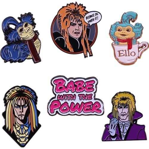 Labyrinth Inspired Enamel Pin Goblin King Jareth Ello Worm Brooch David Bowie Fans Great Addition