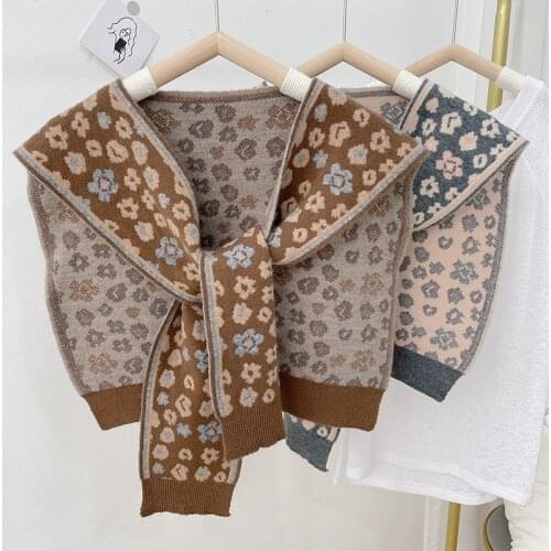 Flower Fake Collar Shawl for Women Winter Blouse Shoulders Detachable False Collar Cape Knitted Scarf Neck Guard Scarves
