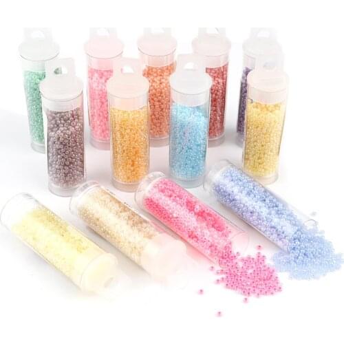 DoreenBeads 2mm Glass Seed Beads Cylinder Ice Cream Color Loose Spacer Beads DIY Making Bracelets Necklace Jewelry Gifts,1Bottle