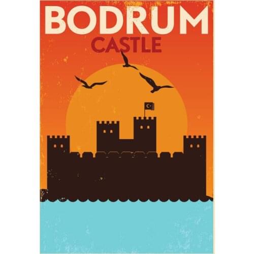 BODRUM CASTLE TRAVEL HOLIDAY METAL TIN SIGN POSTER WALL PLAQUE