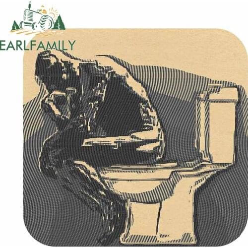 EARLFAMILY 13cm x 12.8cm for Toilet Philosphy Car Sticker Waterproof Vinyl Decoration Motorcycle Helmet Vehicle Window Decal