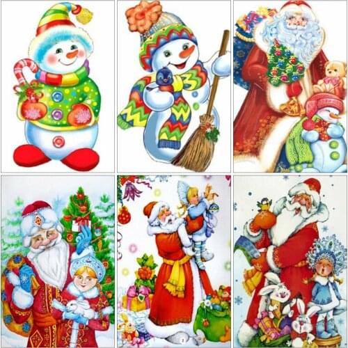 EverShine Diamond Painting Snowman Mosaic Kits Diamond Embroidery Full Square Santa Claus Cross Stitch Cartoon Rhinestones Art