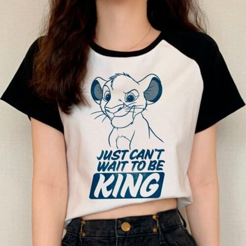 Simba Hakuna Matata Kawaii Unisex T Shirt Summer Causal The Lion King T-shirt Cute Roi Lion Anime Tshirt Streetwear 90s Top Tees