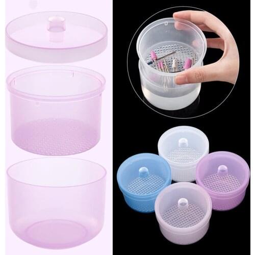Nail Art Tools Sterilizer Box Nail Drill Bits Cleaning Disinfection Organizer Cup Round Clean Sterilizer Case Manicure Implement