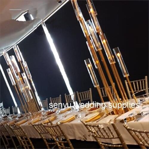 New acrylic crystal cup walkway stand wedding aisle decorations pillar for weddings decor senyu197