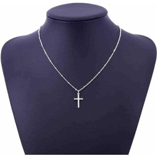 Classic Necklace Small Gold Color Silver Color Cross Religious Jewelry Cross Religious Jewelry Necklace Chain
