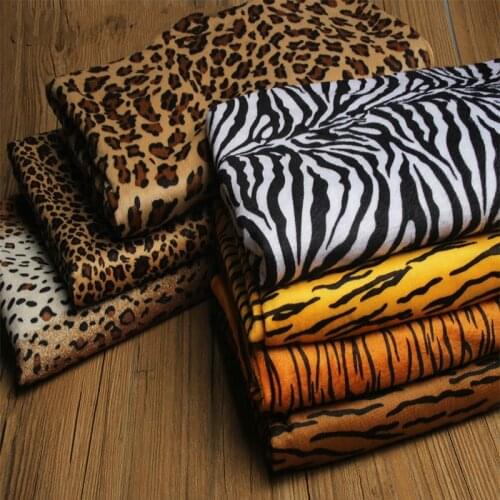 Savage animal costume performance costume short plush fabric leopard zebra print fabric for sewing background cloth