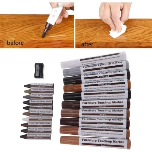 Furniture Touch Up Marker Wax Stick Sharpener Kit for Wood Repair Floor Scratch Restore Fill paint color match pen fillen crayon