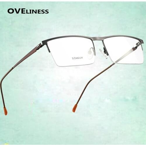 Titanium Alloy mens eyeglasses eye glasses frame for men 2020 Optical Myopia Prescription Clear glasses Male Metal half eyewear