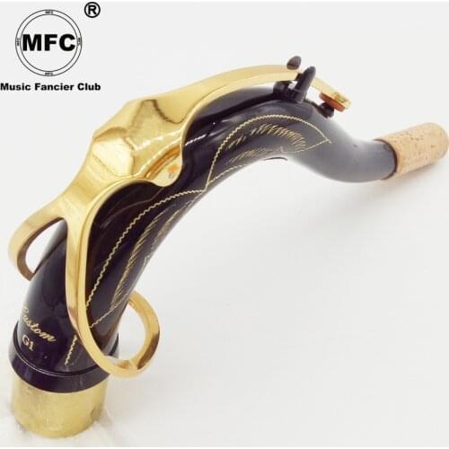 Brand New Music fancier Club High Quality Professional Tenor Saxophone Neck Brass Black Lacquer Tenor Sax Neck