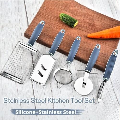 Pizza Knife Vegetable Peeler Stainless Steel Kitchen Gadgets Sets Baking Multifunction Set Grater Slicer Cookhouse Accessories