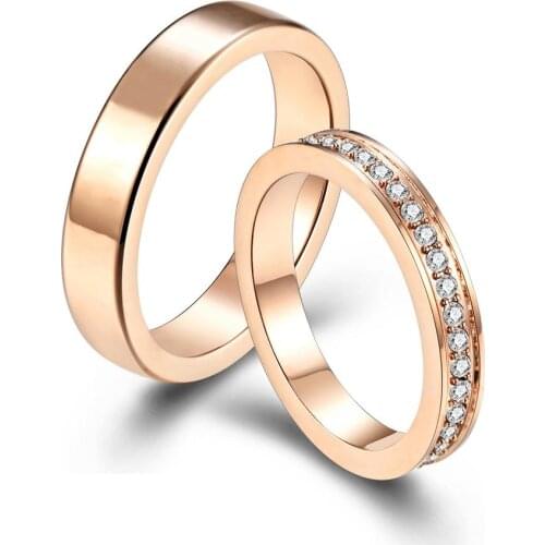 KNOCK Never Fade Stainless Steel Temperament Engagement Bands For Couples Anti Allergy Women Mens Rings jewelry