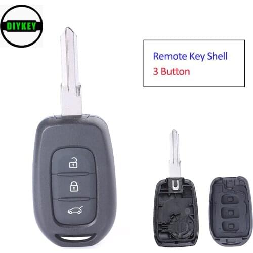 DIYKEY Remote Key Shell Fob 3 Button Case Replacement for Renault Duster Dokker Trafic Master 2013 2014 2015 2016 2017