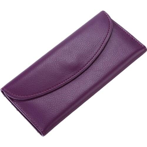 Genuine Leather Luxury Men & Women Long Wallet Lady Slim Purse Female Clutch Money Bag Thin Wallets Coin Credit Card Holder