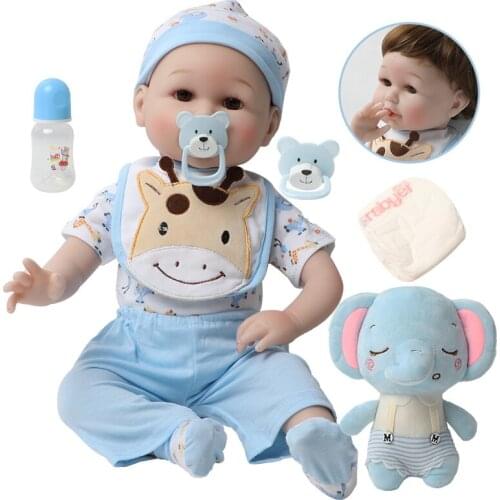 56cm Silicone bebe Reborn Baby 22 inch Realistic Lifelike Real Baby Doll boy Dolls Birthday Toys Children Gift Playmate In Stock
