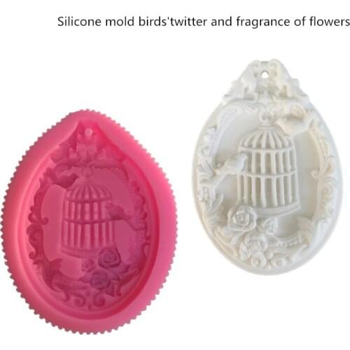 Birdcage fragrance flowers Silicone soap mold fragrance handmade soap molds silica gel flowers Aroma stone moulds candle mould