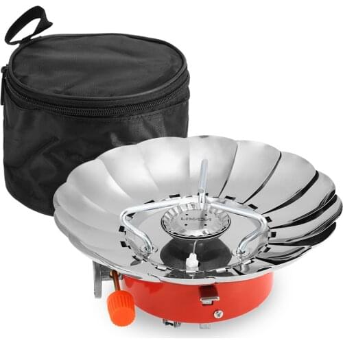 2800W Folding Camping Stove Windproof Outdoor Gas Stove Burners Furnace Backpacking BBQ Picnic Gas Cooking Stove Cookware