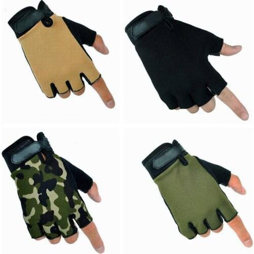 Outdoor Camouflage Tactical Cycling Gloves Men Road Bike Fitness Sports Antiskid Half Finger Gloves Breathable Warmer Mittens