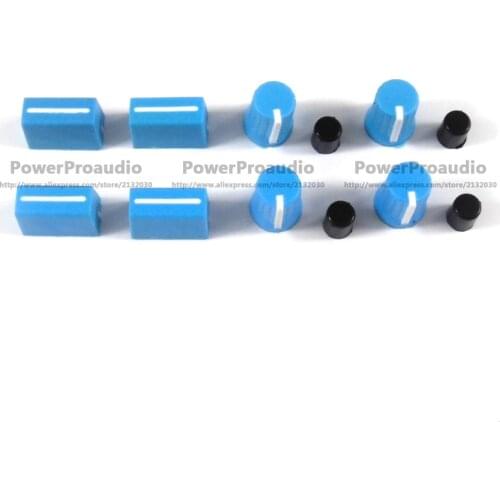 4PCS Rotary Knob+4PCS Fader Cap For Rane Mixer TTM 57 61 62 64 68 (Blue)
