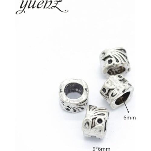 YuenZ 15pcs Antique Silver Color big hole feather Beads Spacers Beads Fit European Charm Jewelry Accessories DIY Findings R76