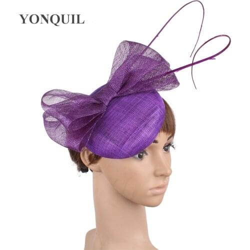 Ccoktail Sinamy Women Chapeau Cap Wedding Bride Hat Bow Fascinators Headband Ladies Elegant Headpiece Hair Clip Linen Fedora