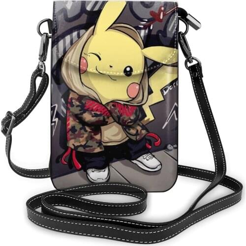 Soft Leather Womens Shoulder Bag Anime Mobile Phone Coin Purse Luxury Strap Single Messenger Bag Small Crossbody Bags for Girl