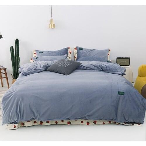1PCS Warm Soft Double Side Comforter Bedding Sets Winter Bedroom Duvet Cover Pillowcase Coral Magic Velvet Thick Bed Quilt Cover