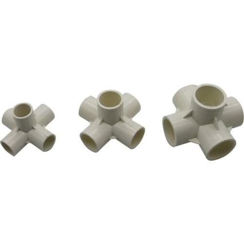 1PC Three-Dimensional Five way Splitter Connector Inside Diameter 20mm,25mm,32mm PVC Pipe Fittings Home Garden Irrigation Tool