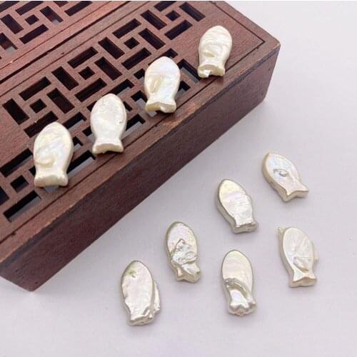 1pc Natural Freshwater Pearl Beads Fish-shaped Vertical Hole Pearl Necklace Beaded DIY Charms Bracelets Beads for Jewelry Making