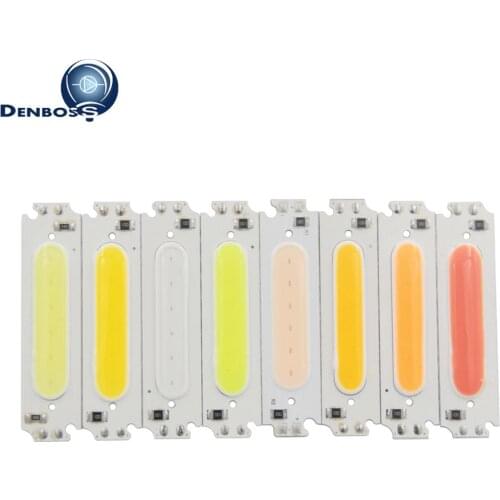 10PCS allcob Hot sale 60mm 15mm LED COB Strip Light Source moudle Colorful COB LED bulb 12V DC 2W FLIP Chip for DIY auto Lamp