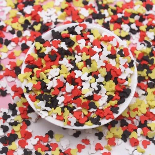 100g/Lot 5mm Multi Colors Mickey Head Polymer Clay Slices Sprnkles Soft Pottery for DIY Slime Crafts Accessories