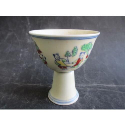 3.54 inch / Elaborate Chinese classical old-style ceramic cup,painted with children playing