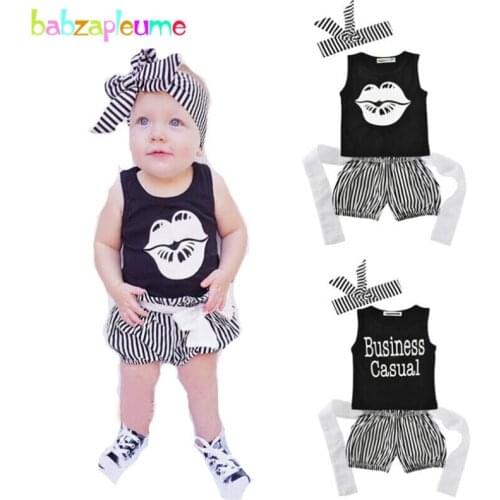 Baby Clothing Newborn Girls Outfits Summer Kids Boys Clothes Sleeveless Vest+Shorts Fashion Children set cotton 3PCS/Set A198