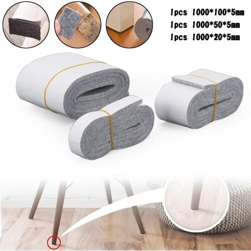 Artudatech 3pcs 1M/40" Nonslip Self-Stick Cabinet Furniture Felt Pad Brown
