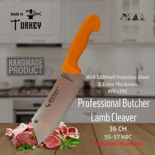 ATASAN Gold Series Professional Butcher Lamb Cleaver Handmade High Quality Professional Stainless Steel Chef Knives 2021 Turkish
