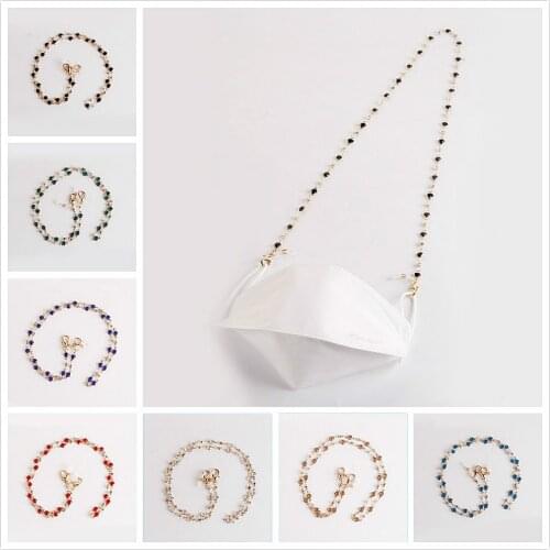Eyeglasses Chains Necklace Lanyard Women Fashion Rhinestone Sunglasses Chain Beaded Glasses Cords Strap Eyewear Jewelry