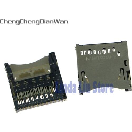 ChengChengDianWan10pcs/lot Original SD card slot plug socket connector adapter adaptor for 2DS Nintendo game console replacement