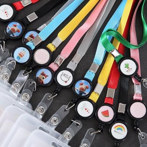 Fashion Lanyards Work Badge Card Holder with String Bus Pass Case Cover Bank ID Credit Card Holder Neck Strap Office Supplies