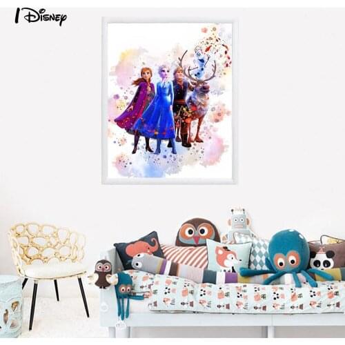 Disney Amine Anna Elsa Frozen 2 Princess Posters and Prints Canvas Painting On the Wall Art Pictures for Room Home Decor
