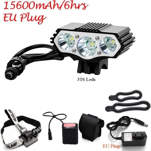 Super Power 3T6 LED Bike Lighting Bicycle Headlight Lamps Cycle US/EU/UK/AU Charger MTB Flashlight Accessories For Riding Light