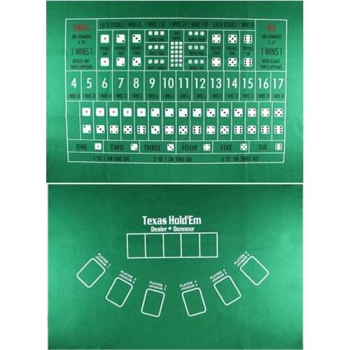 Hot Double-side 60*90cm 5 Players Baccarat Poker Set Fichas Poker Texas Hold'em Playing Cards Table Cloth Fietro Felt Board Game