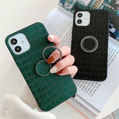 Imitation Leather Pattern Ring Stand Case for VIVO Y17 Y12 Y15 Y3 Y11 Y19 Y5S U3 Z5i Z5X S7 S6 Y50 Y70S V17 NEO Y7S IQOO