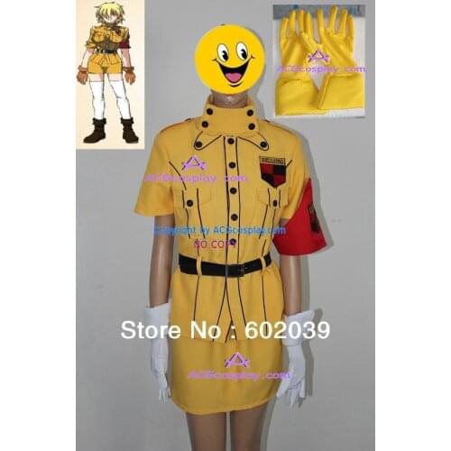 Hellsing Seras Victoria Yellow uniform cosplay costume include belts and yellow gloves