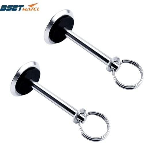 2PCS 6mm Stainless Steel Hatch Cover Pull Handle Quick Pin Button Boat Yacht Storage Retainer Farm Trailers Wagons Auto Car